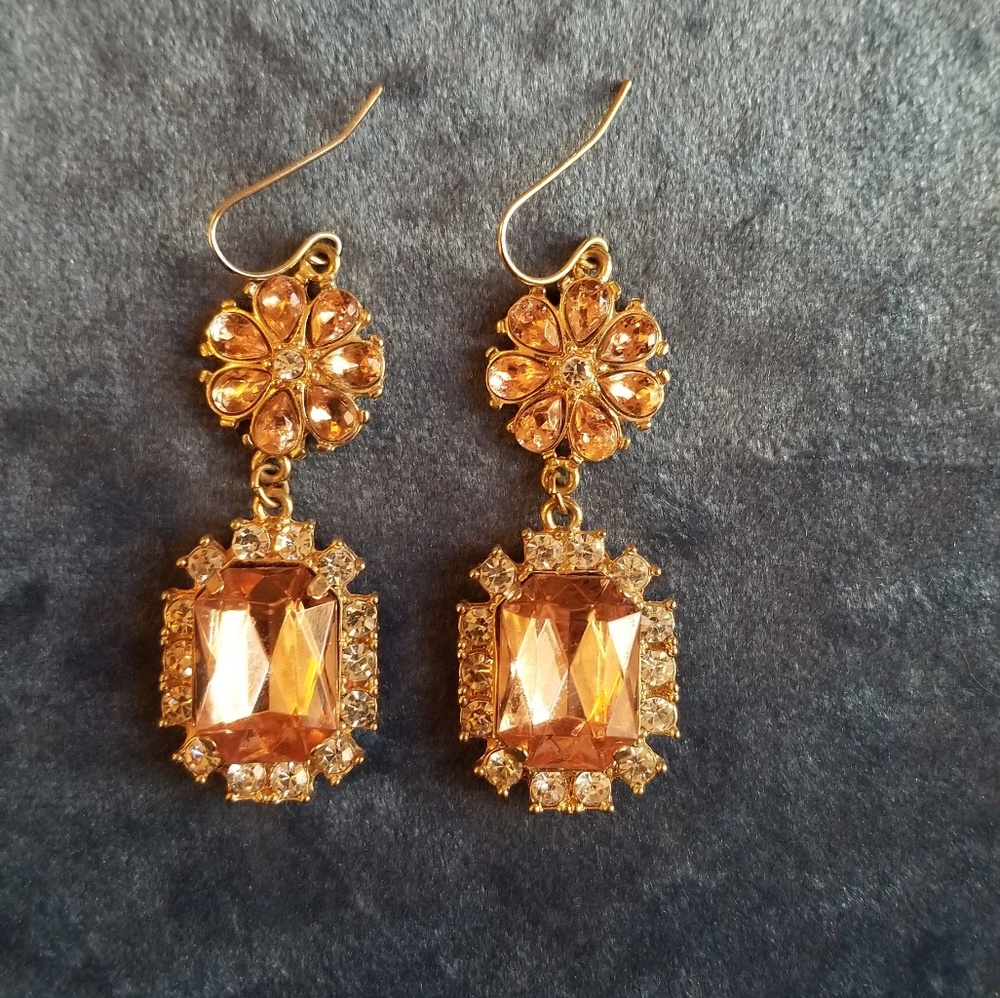 Peach Floral Earrings